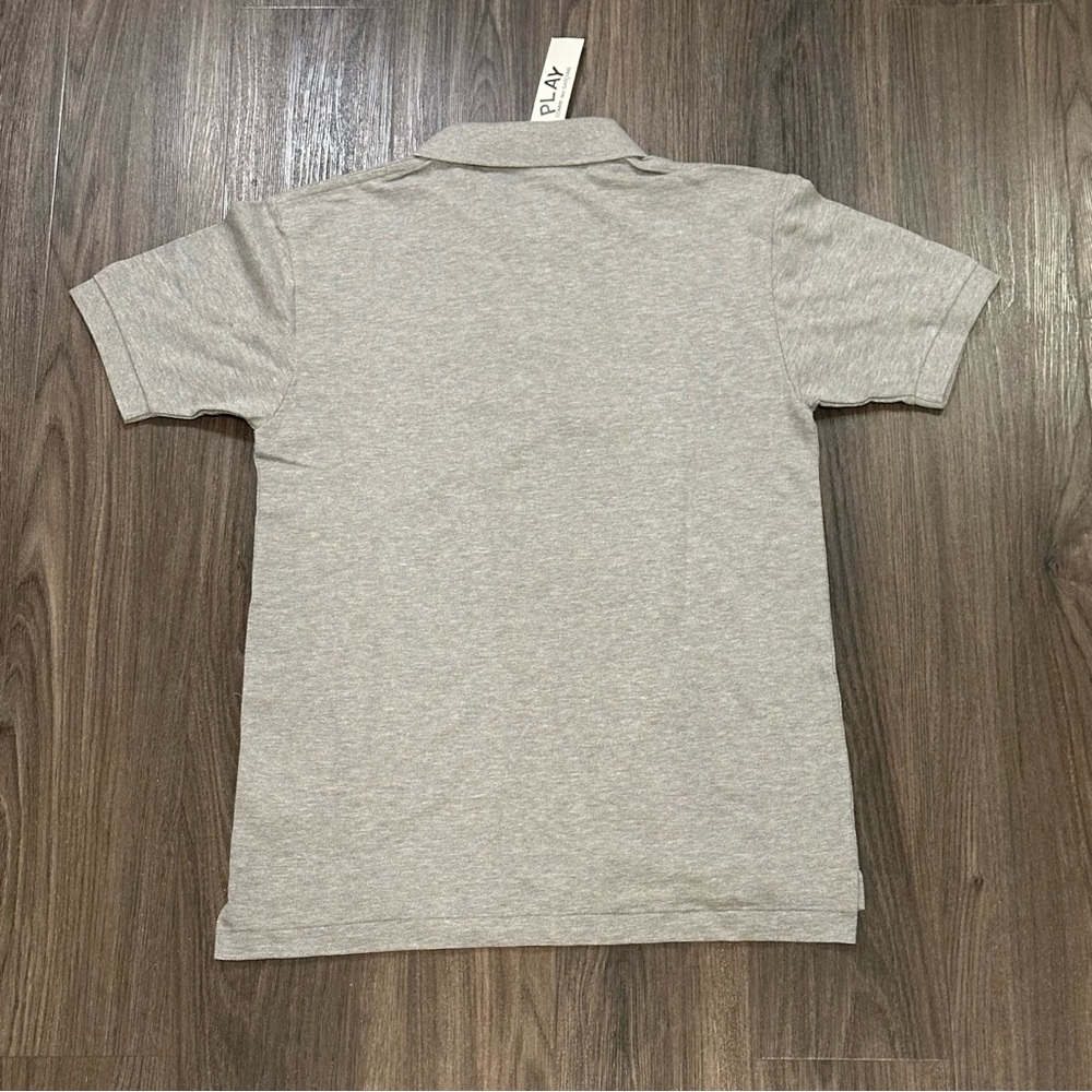 Brand NWT Comme des Garçons Play CDG Long Heart Grey Polo - Picture 4 of 8